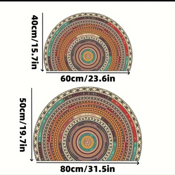 1 DAY SALE! Small Area/Accent Rug/Mat Bohemian/Skulls/Tribal/Ethnic Multicolored - Picture 5 of 6